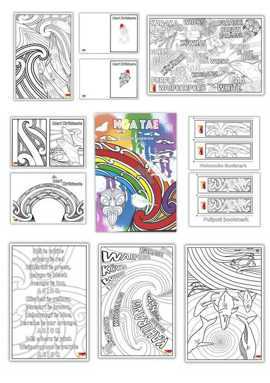 Ngā Tae (Colours) Colouring bundle